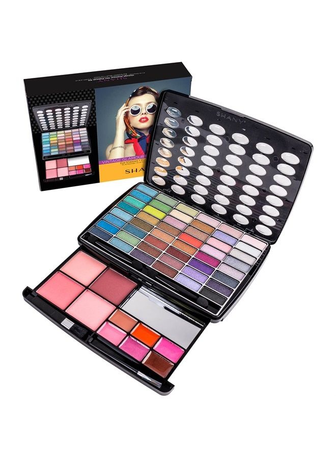 Shany Luxe Book Makeup Set - All In One Travel Cosmetics Kit with 30 Eyeshadows, 15 Lip Colors, 5 Brushes, 4 Pressed Blushes, 3 Brow Colors, and Mirror - Image 1