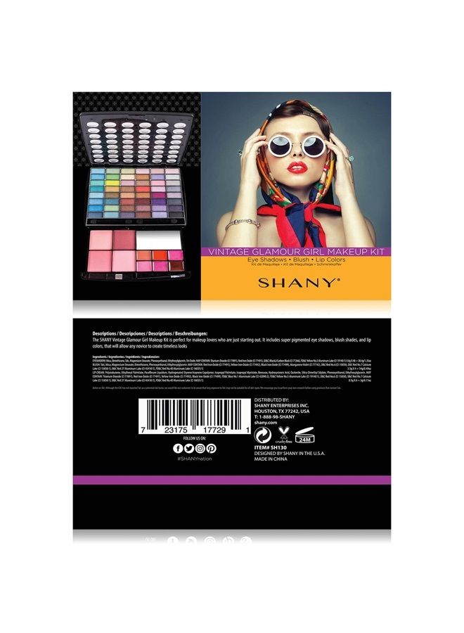 Shany Luxe Book Makeup Set - All In One Travel Cosmetics Kit with 30 Eyeshadows, 15 Lip Colors, 5 Brushes, 4 Pressed Blushes, 3 Brow Colors, and Mirror - Image 3
