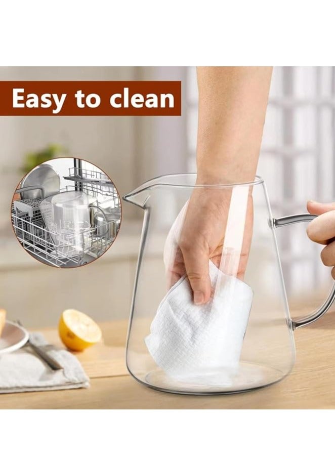 Clear Glass Teapot with Infuser, Round Shape Infuser Tea Pot, Heat-Resistant Borosilicate Glass Strainer Teapot, Stovetop Safe Tea Maker（750ML)