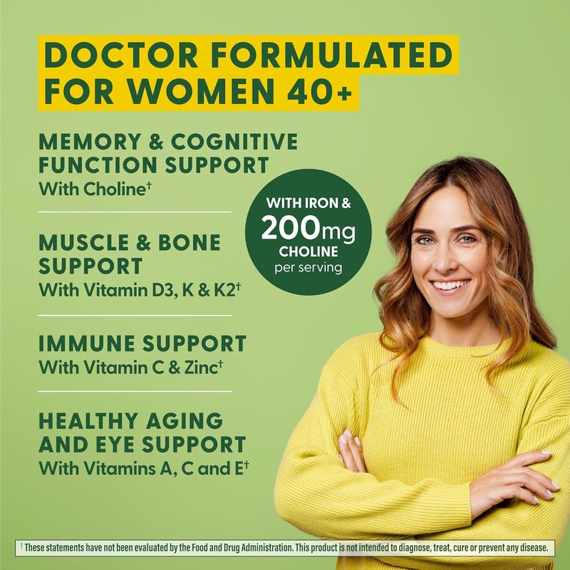 MegaFood Womens 40 Advanced Multivitamin for Women  Dr Formulated  Vitamin B Vitamin D3 Vitamin K2  Choline  Energy Metabolism Brain Health  Bone Health  Vegetarian  60 Tabs 30 servings - Image 3