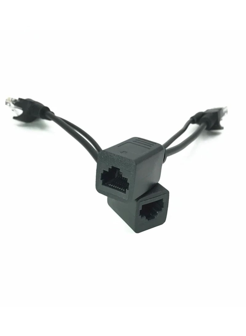 بيعتكلها كابل POE للطاقة السلبية عبر كابل محول إيثرنت POE Splitter RJ45 وحدة إمداد الطاقة عن طريق الحقن 12-48 فولت متوافق مع كاميرا IP CCTV (أسود) - Image 2