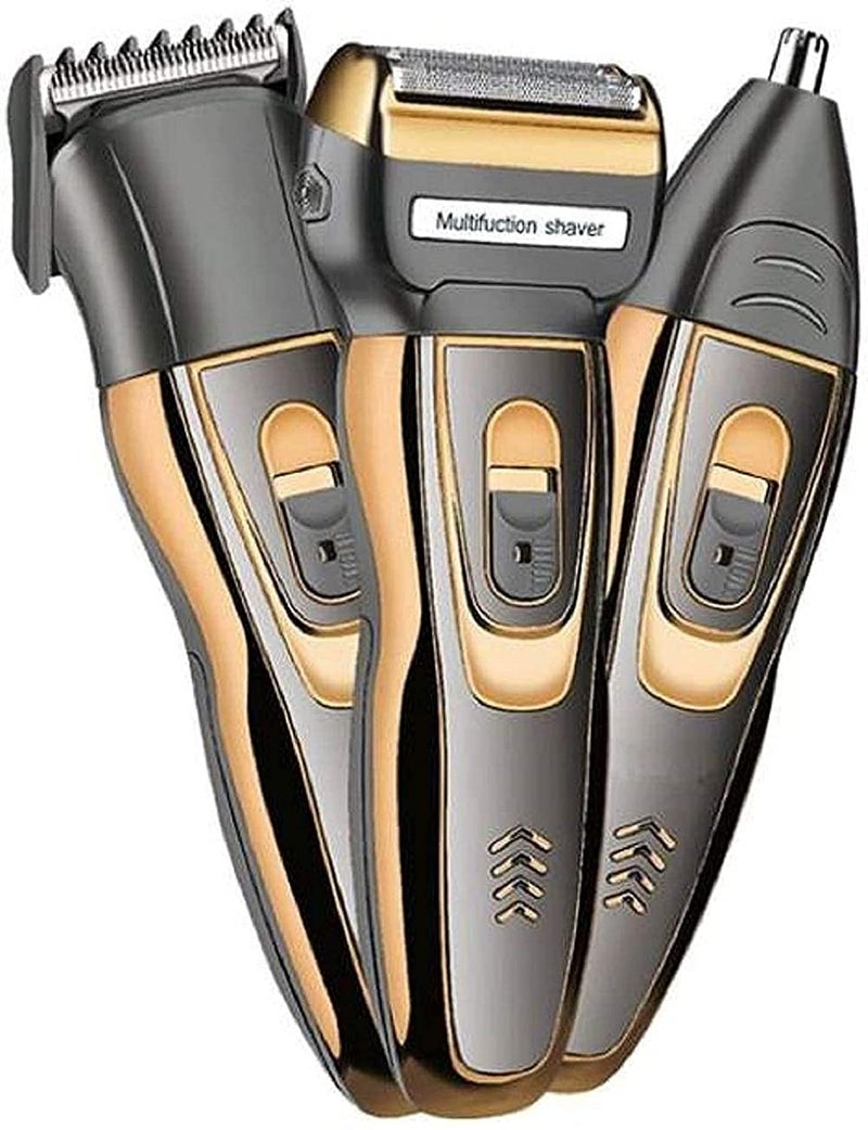 Veentus Beard Trimmer for Man | 3 in 1 Grooming Kit | Electric Shaver for Man | Hair Clipper & Nose Trimmer | Rechargeable Cord & Cordless Use | Professional Trimmer Machine for Men | Black & Gold - Image 1