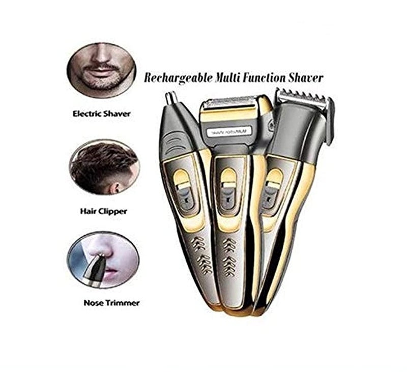 Veentus Beard Trimmer for Man | 3 in 1 Grooming Kit | Electric Shaver for Man | Hair Clipper & Nose Trimmer | Rechargeable Cord & Cordless Use | Professional Trimmer Machine for Men | Black & Gold - Image 3