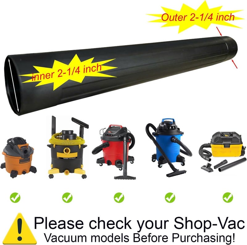 GHAMADE Vacuum Accessories & Attachments for Shop Vac 2-1/2'' - Vacuum Dust Brush & Extension Wand Compatible with Vacuums Using 2-1/4'' Inner Diameter Accessories (Extension Wands, 2-1/4'') - Image 4
