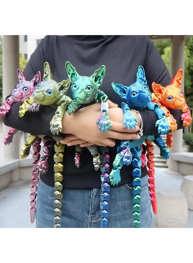 Laser Red 50cm Large Hairless Cat Toy with Real Eyes Party Birthday Gift - Image 1