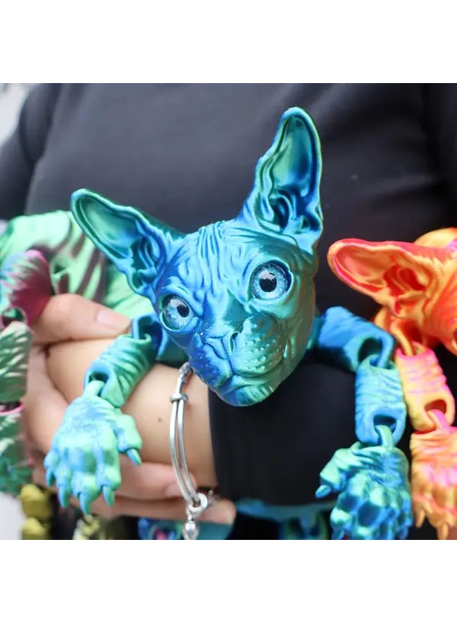 Laser Red 50cm Large Hairless Cat Toy with Real Eyes Party Birthday Gift - Image 2