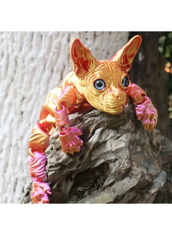 Laser Red 50cm Large Hairless Cat Toy with Real Eyes Party Birthday Gift - Image 4