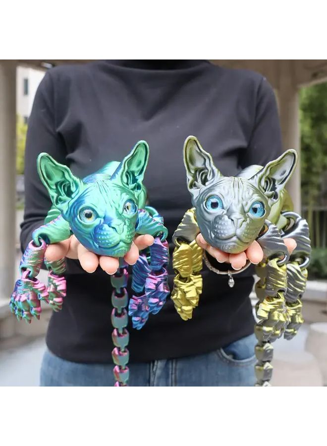 Laser Red 50cm Large Hairless Cat Toy with Real Eyes Party Birthday Gift - Image 3