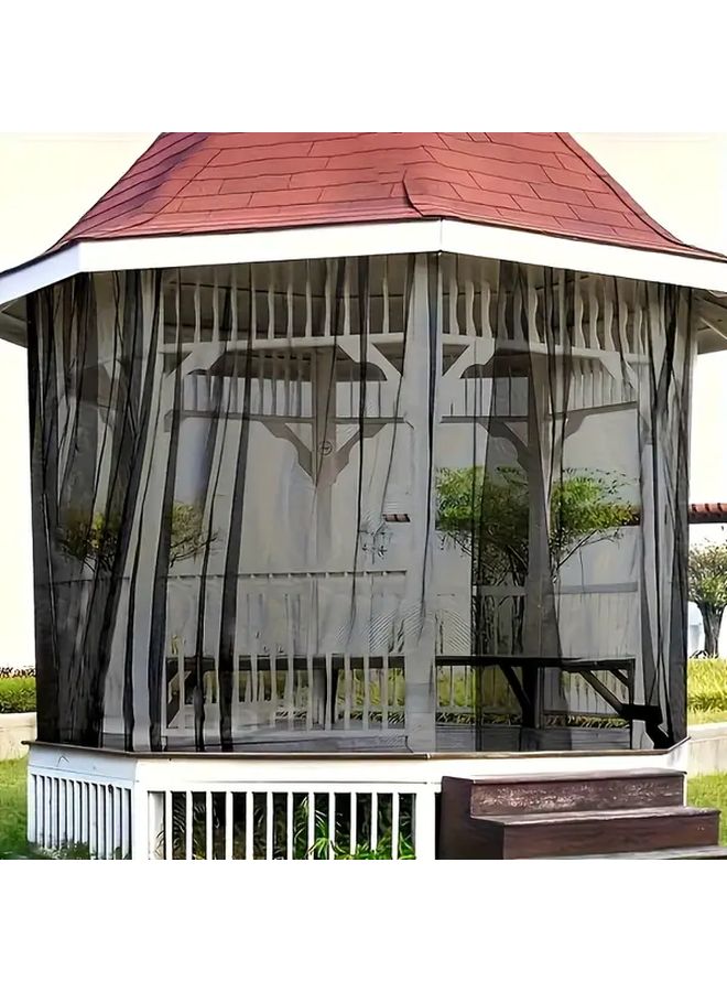 Black Mosquito Netting Polyester Garden Mesh 118x393 Inches Insect Control - Image 1