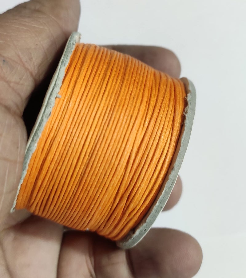 OMX 100 Mt Roll Wax Cotton Cord for DIY Jewellery Making, Beading, Art and Craft Work and Handicrafts, (0.5 MM, Orange) - Image 2