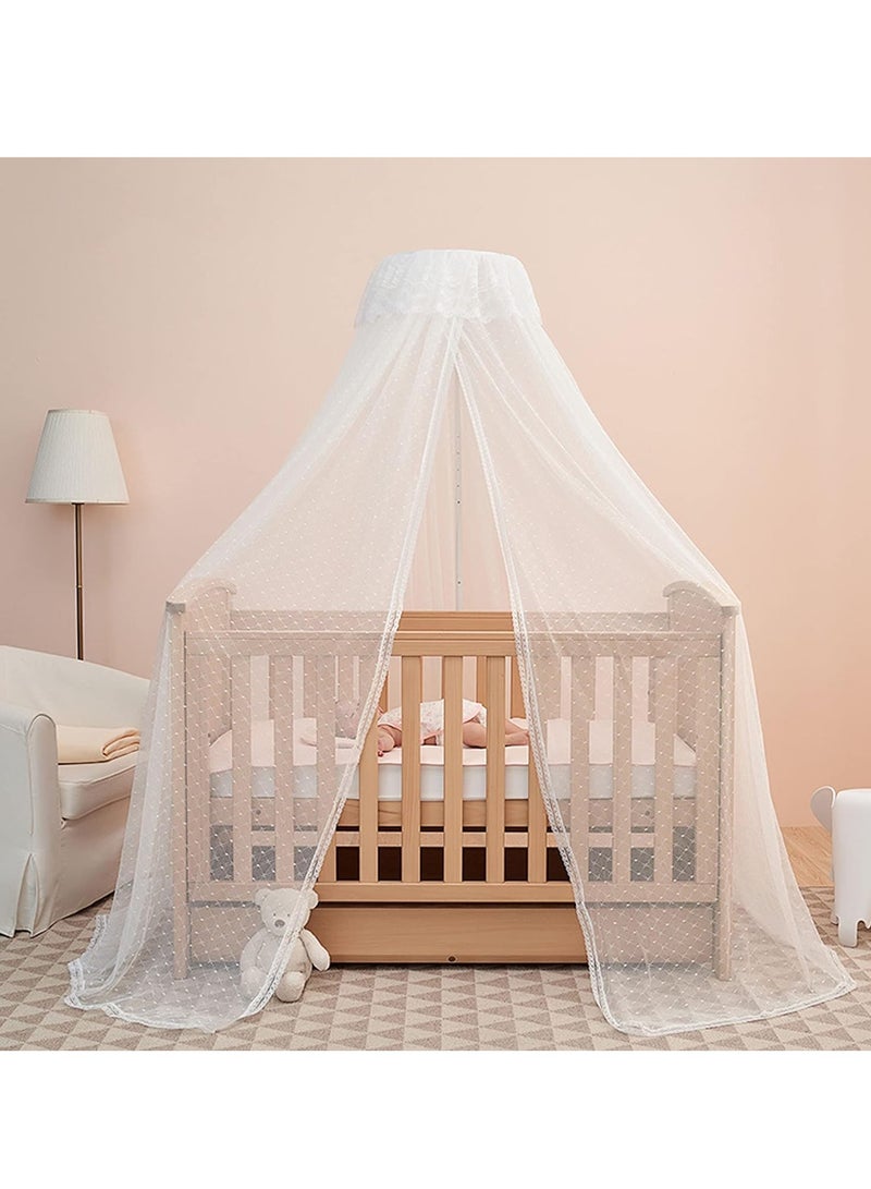 YelaJoy Baby Crib Mosquito Net with Stand, Baby Canopy Bed Netting,Baby Toddler Bed Crib Dome Canopy Curtain Netting See Through Mesh Bed Cover for Nurseries, Canopy Bed (6Mx2M） - Image 1