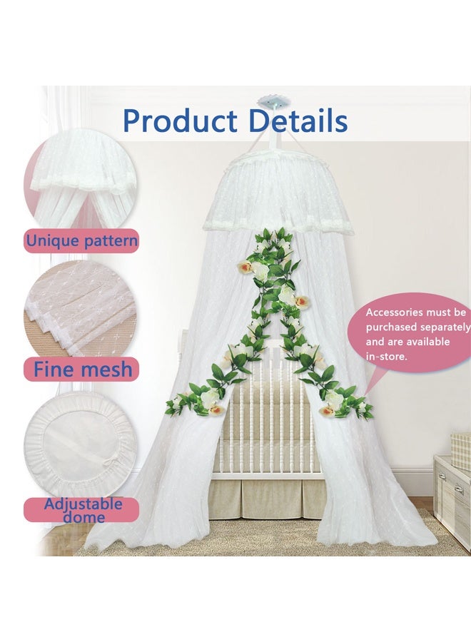 YelaJoy Baby Crib Mosquito Net with Stand, Baby Canopy Bed Netting,Baby Toddler Bed Crib Dome Canopy Curtain Netting See Through Mesh Bed Cover for Nurseries, Canopy Bed (6Mx2M） - Image 3