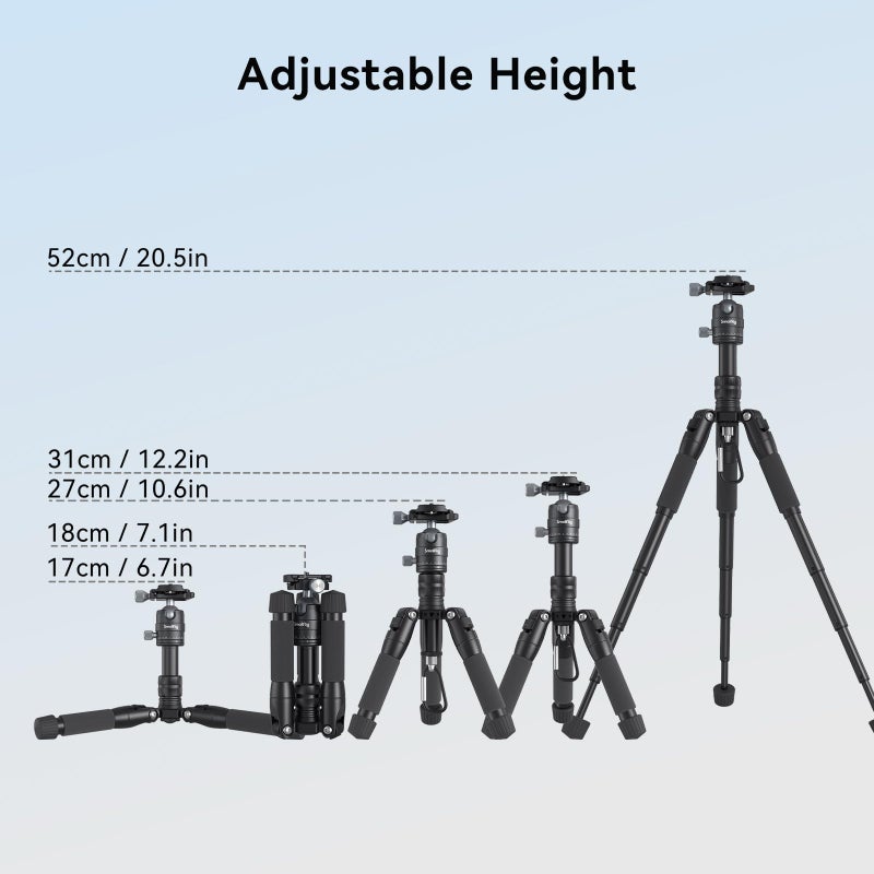 SmallRig VT-20 Aluminum Mini Tripod, 20" Desktop Tripod with 360Â° Ball Head, Compact Desktop Tripods for DSLR Camera Video Camcorder, Load up to 13lb/6kg - Image 3