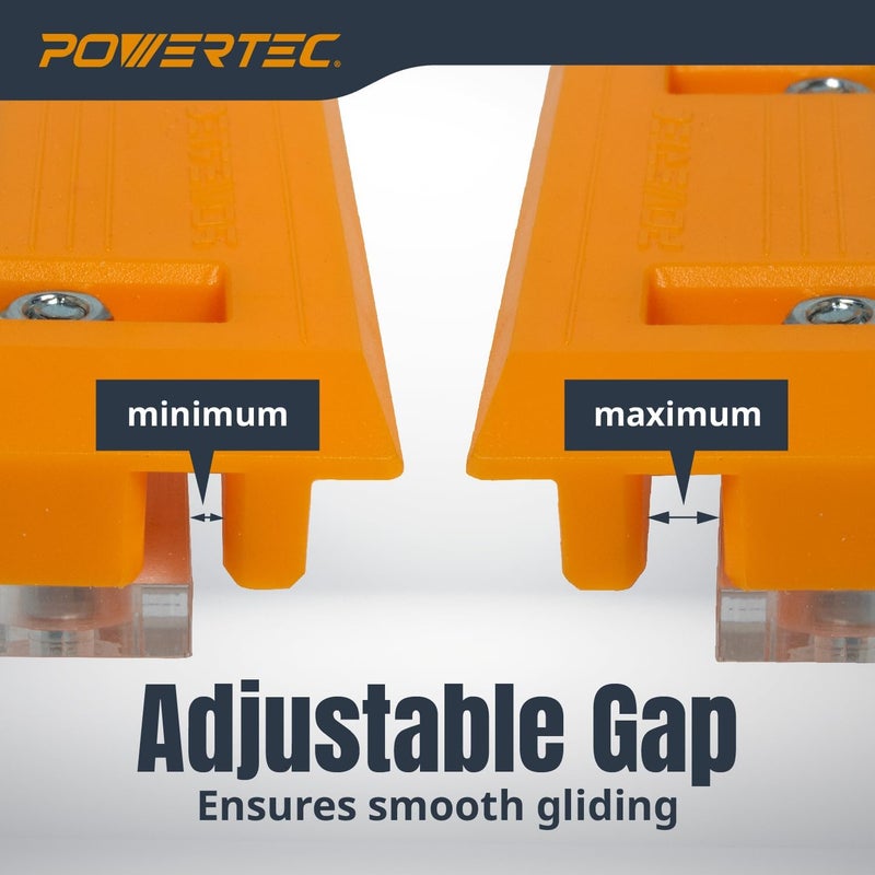 POWERTEC 72019 Router Guide Rail Adapter for DeWalt DWP611 and DCW600B Fixed Base Trim Routers - Compatible with , Makita, Festool, Milwaukee, Kreg ACS, WEN, Triton, Ridgid Guide Rails - Image 3