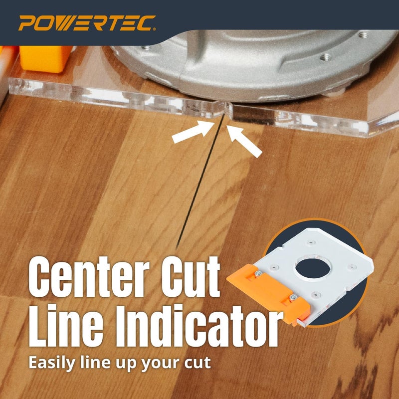 POWERTEC 72019 Router Guide Rail Adapter for DeWalt DWP611 and DCW600B Fixed Base Trim Routers - Compatible with , Makita, Festool, Milwaukee, Kreg ACS, WEN, Triton, Ridgid Guide Rails - Image 2
