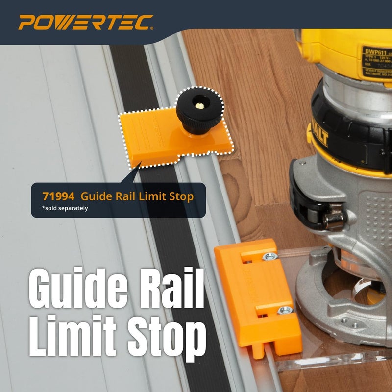 POWERTEC 72019 Router Guide Rail Adapter for DeWalt DWP611 and DCW600B Fixed Base Trim Routers - Compatible with , Makita, Festool, Milwaukee, Kreg ACS, WEN, Triton, Ridgid Guide Rails - Image 5