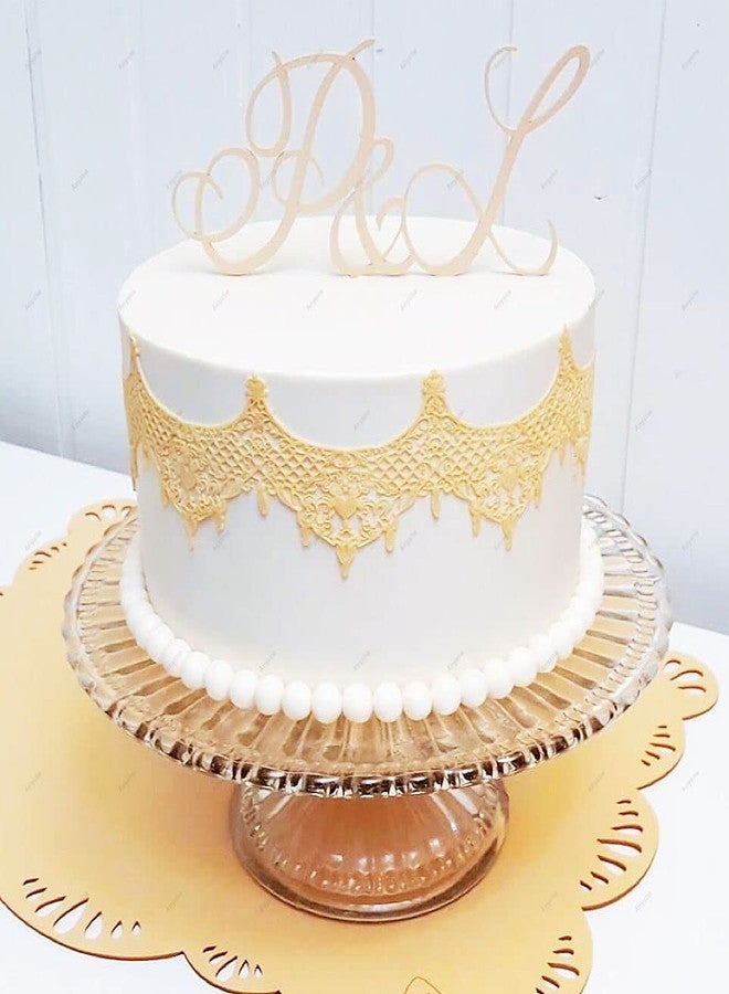 Anyana 14.5" jewels baking Fondant sugar lace Silicone Mat wedding Cake Decorating mold chandelilac edible Lace Embossed Sugarcraft Tools for cupcake topper decoration Anyana - Image 3