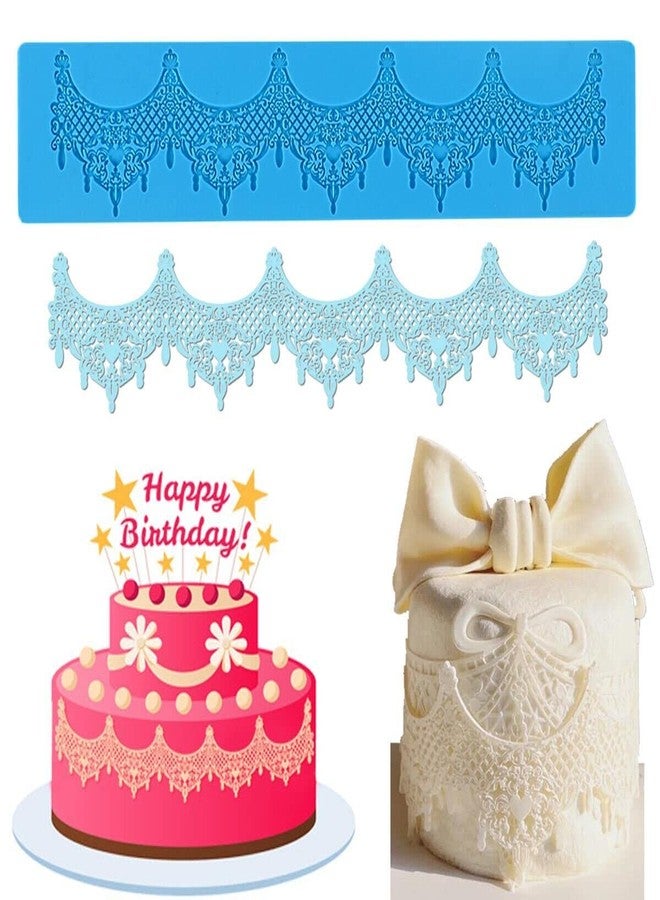 Anyana 14.5" jewels baking Fondant sugar lace Silicone Mat wedding Cake Decorating mold chandelilac edible Lace Embossed Sugarcraft Tools for cupcake topper decoration Anyana - Image 1