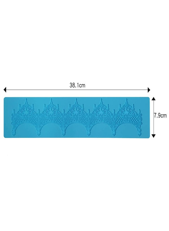 Anyana 14.5" jewels baking Fondant sugar lace Silicone Mat wedding Cake Decorating mold chandelilac edible Lace Embossed Sugarcraft Tools for cupcake topper decoration Anyana - Image 5
