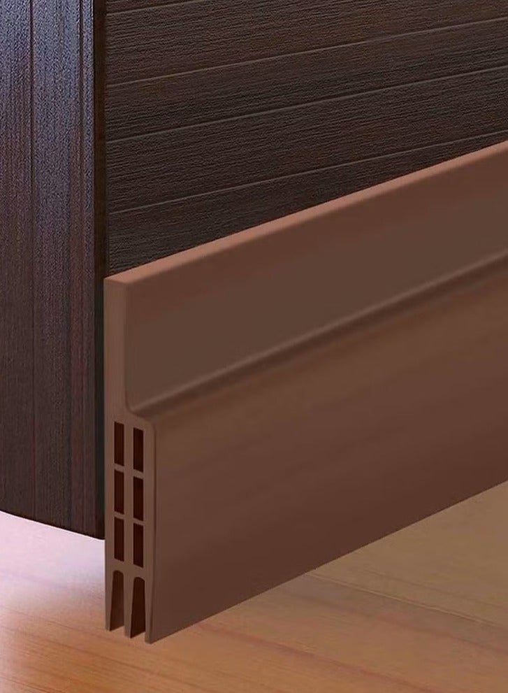 2 Pack Under Door Draft Stopper, Soundproof Rubber Bottom Seal, Bottom of Door Sweep for Against Drafts Dust Noise Animals(5×100CM, Brown)  - Image 1