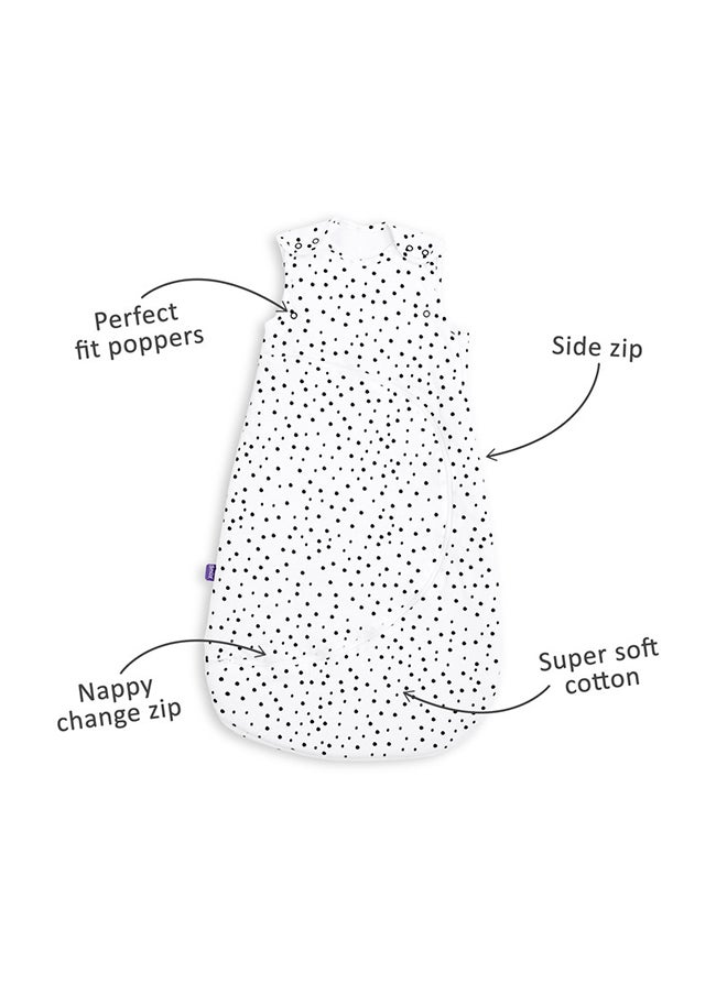 Snuz - Pouch Sleeping Bag For Infant And Baby Clever Nappy Change Zip 100% Cotton For Temperatures If 21 - 23 Celsius Suitable From 0 To 6 Months Colourmono Spot Maximum Baby Length 68 Cm - Image 1