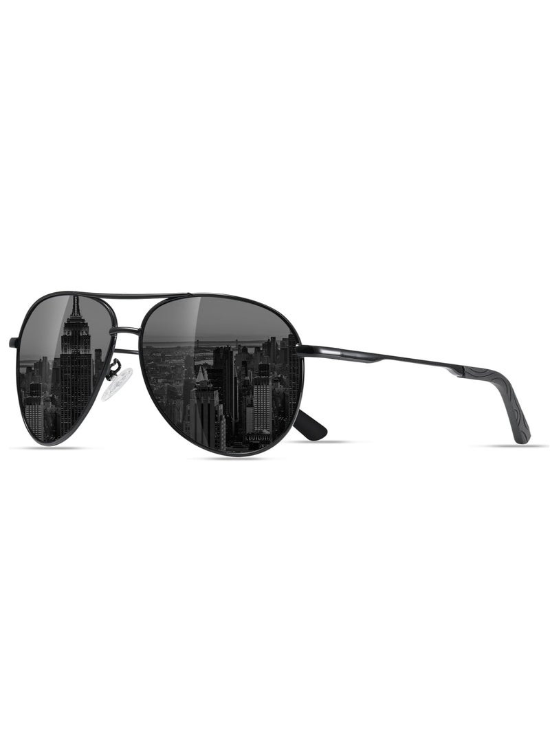 Polarized Aviator Sunglasses for Men Women, Driving Mens Sun Glasses with UV Protection for Fishing Golf - Image 1
