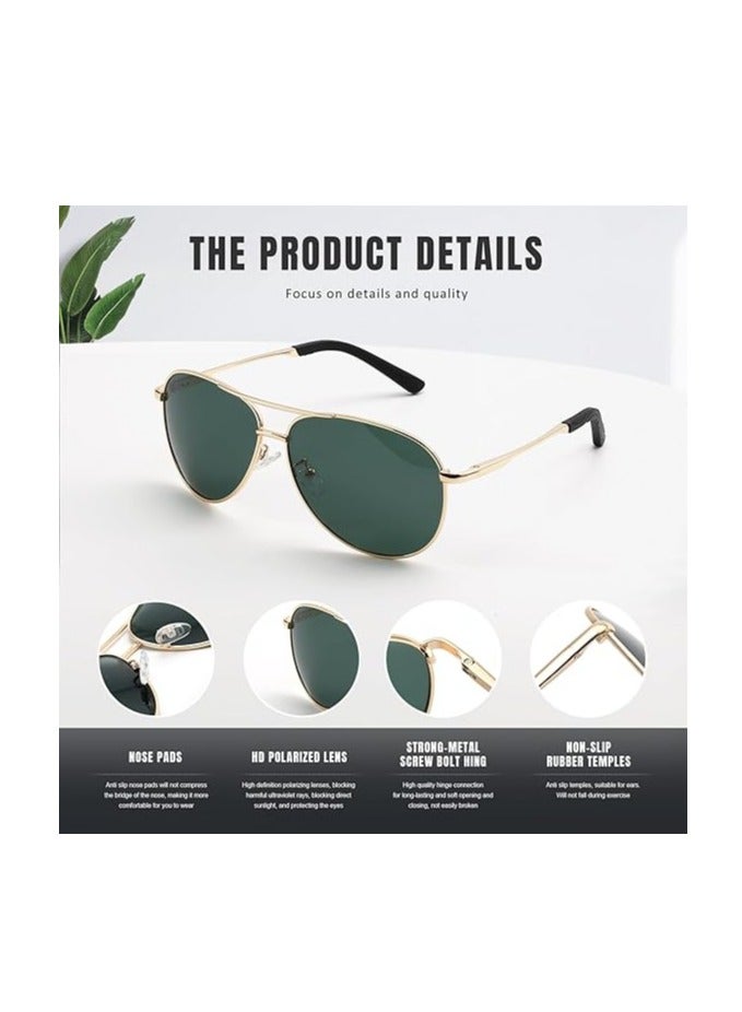 Polarized Aviator Sunglasses for Men Women, Driving Mens Sun Glasses with UV Protection for Fishing Golf - Image 3