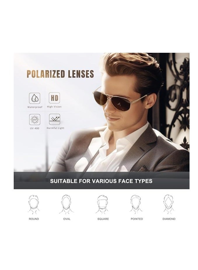 Polarized Aviator Sunglasses for Men Women, Driving Mens Sun Glasses with UV Protection for Fishing Golf - Image 2