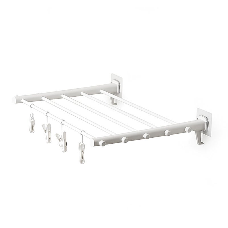 Wall Mounted Drying Rack: Punch Free Installation, Strong Bearing Capacity, Folding Laundry Rack - Windproof Clips Telescopic Clothes Rack for Indoor Balcony Use - Image 2