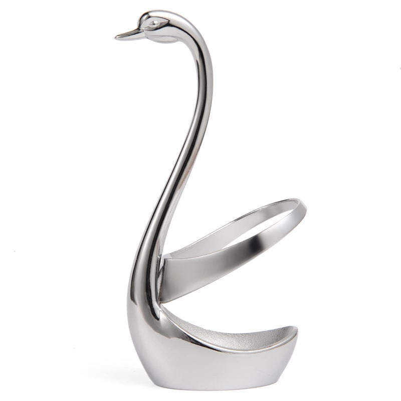 AnSaw Elegant Small Silver Swan Base Holder for Coffee Bar  Dining Perfect for Wedding  Entertaining Table Decor