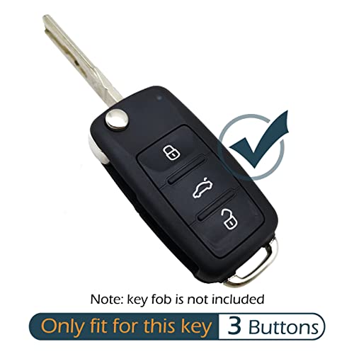 GFDesign 2Pcs Silicone Flip 3 Buttons Key Fob Cover Remote Case Keyless Protector Compatible with VW Volkswagen Passat CC Tiguan Touareg Eos EuroVan Golf GTI Jetta Beetle Rabbit - Image 2