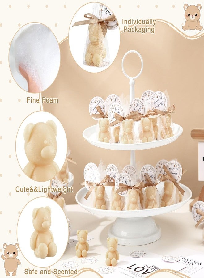 Leelosp 20 Set Small Bear Soaps Baby Shower Favors with Organza Bags Thank You Gift Tags Handmade Mini Cute Bear Soap for Baby Shower Wedding Gender Reveal Party Guests (Beige) - Image 3