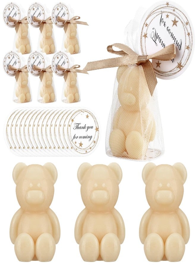 Leelosp 20 Set Small Bear Soaps Baby Shower Favors with Organza Bags Thank You Gift Tags Handmade Mini Cute Bear Soap for Baby Shower Wedding Gender Reveal Party Guests (Beige) - Image 1