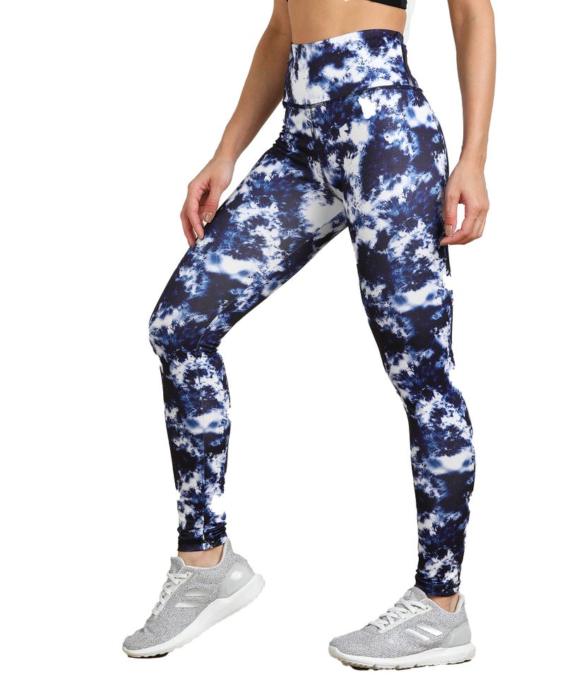 Rock Paper Scissors Women's Skinny Fit Polyester Blend High Rise High Rise Leggings (ONSWG-TIGHTS-TIE-BLUE-3XL_BLUE_3XL) - Image 1