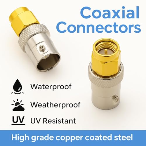 BOOBRIE BNC SMA Coax Connector SMA Male to BNC Female Coaxial Connector Low Loss Coax Adapter for RF Antennas, Wireless LAN Devices, Coaxial cable, WiFi, Ham or Handheld Radios, Scanner, SDR Pack of 2 - Image 4