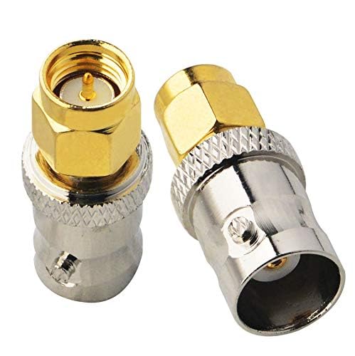 BOOBRIE BNC SMA Coax Connector SMA Male to BNC Female Coaxial Connector Low Loss Coax Adapter for RF Antennas, Wireless LAN Devices, Coaxial cable, WiFi, Ham or Handheld Radios, Scanner, SDR Pack of 2 - Image 1