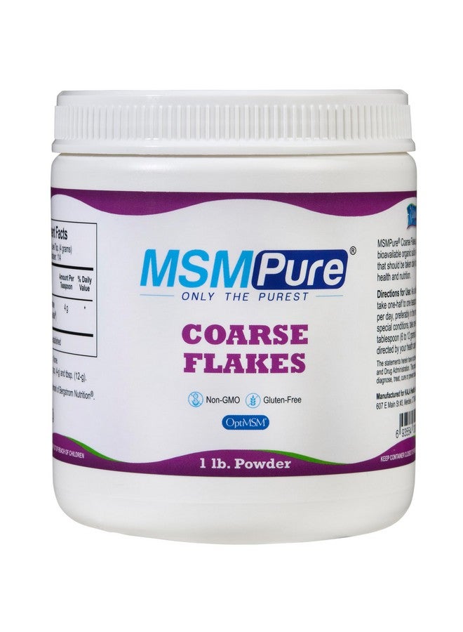 KALA HEALTH MSMPure Coarse MSM Powder Flakes - Organic Sulfur for Joint Flexibility, Skin Appearance, and Hair & Nail Support - 1 lb, USA Made, Distilled Crystals - Image 1