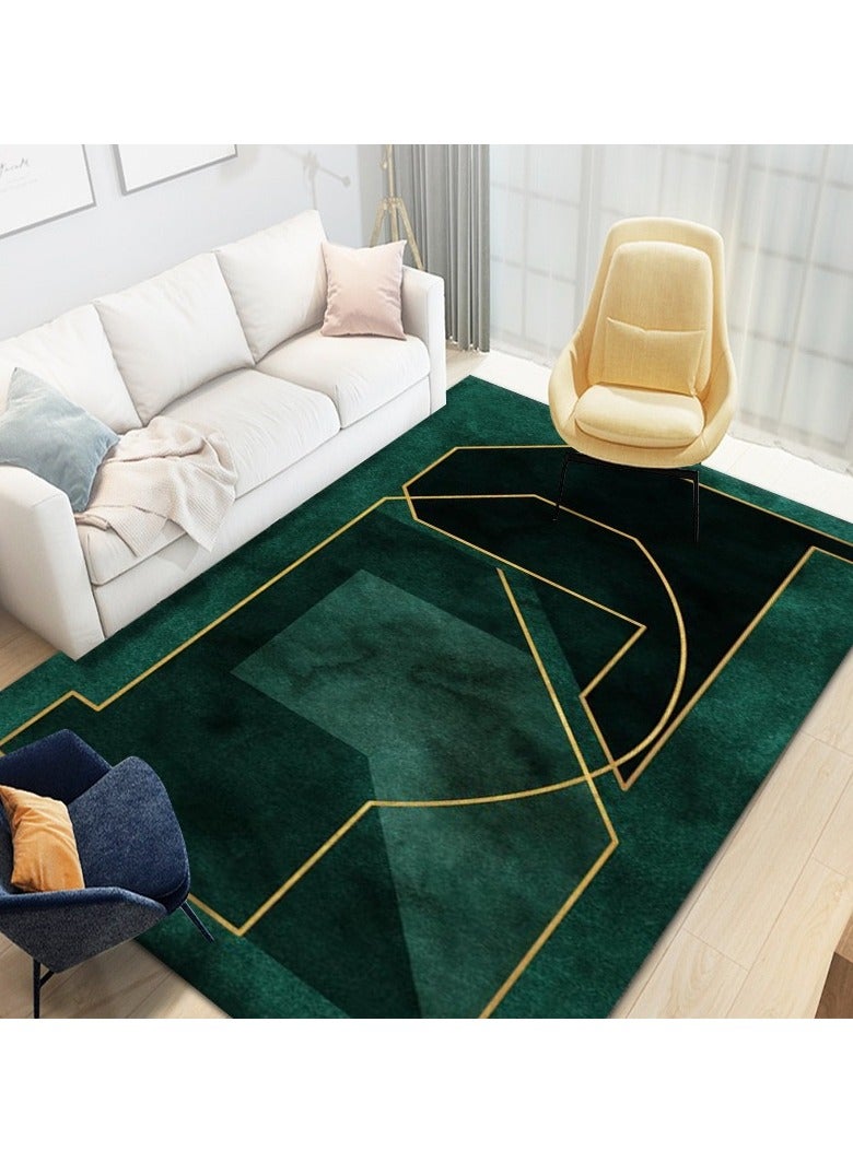 Loquat سجادة مستطيلة صغيرة من ألياف البوليستر عالية الجودة باللون الأخضر الطازج