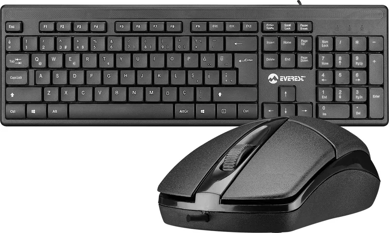 Everest KM-515 Black USB Combo Q Standard Keyboard + Mouse Set + Logitech Ergonomic Sponge Keyboard Pad
