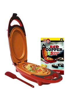 Red Copper 5 Minute Chef Double Sided Copper Infused Grill Pan with Non Stick Anti Scratch Surface for Making Delicious Omelet
