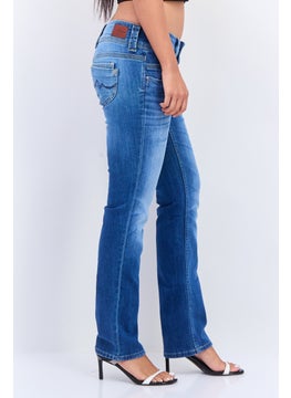 Pepe Jeans Women Regular Fit Low Waist Stretchable Straight Leg Jeans, Denim Wash  - Image 2