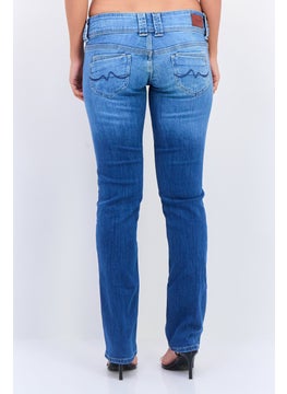 Pepe Jeans Women Regular Fit Low Waist Stretchable Straight Leg Jeans, Denim Wash  - Image 4