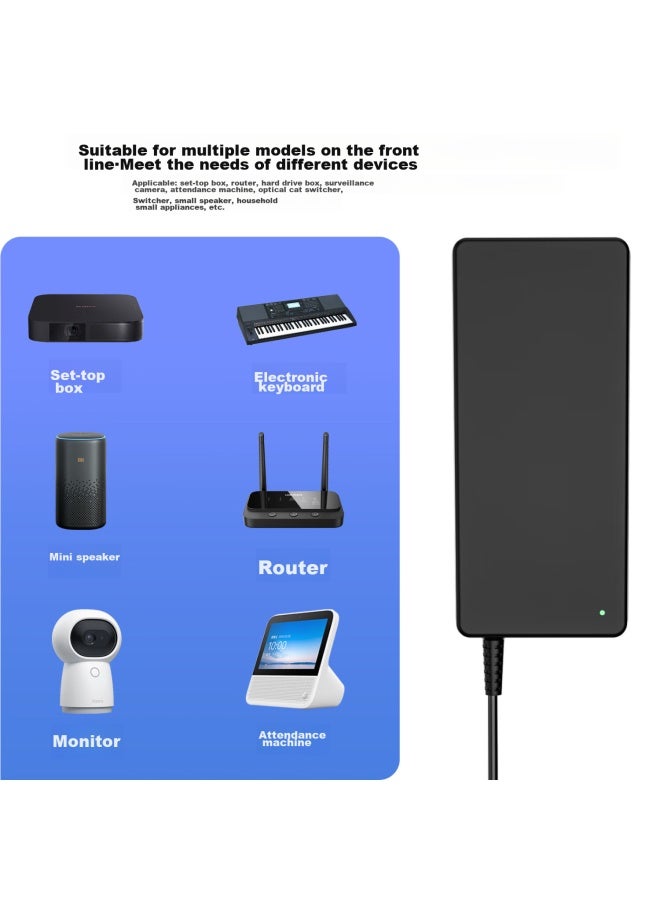 Delippo 12v Power Adapter Universal For Lcd Monitors, Surveillance, Projectors, Set-top Boxes, Switches, 12v 5a/4.5a/4a/3.5a/3a Transformer - Image 2