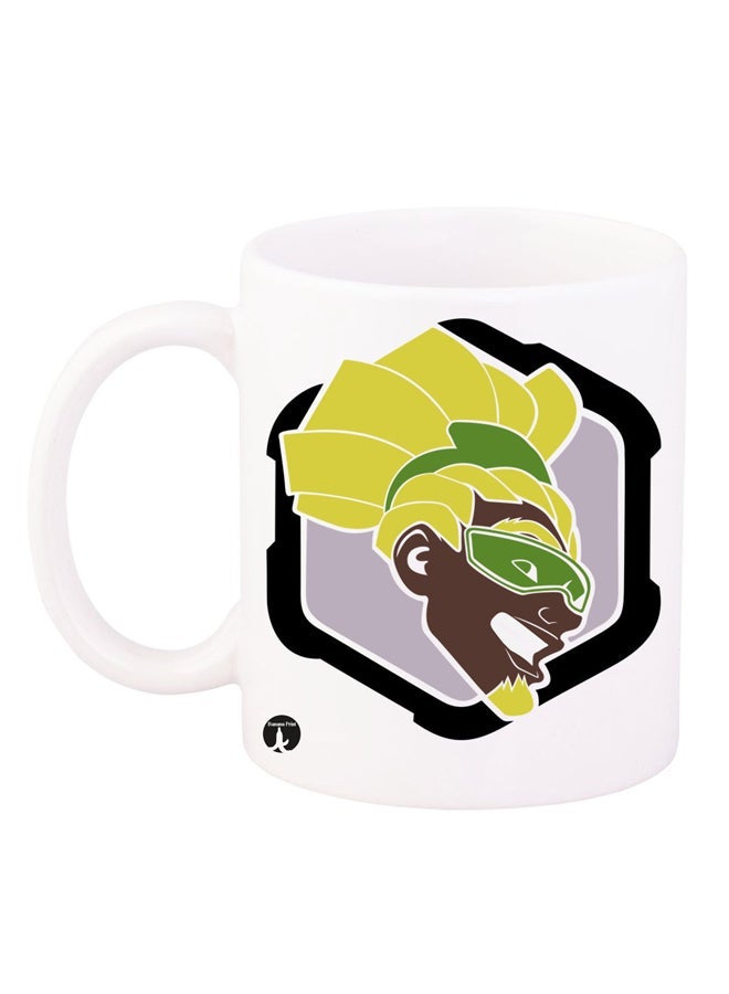 RYN Overwatch Game Printed Mug White/Black/Yellow 11ounce