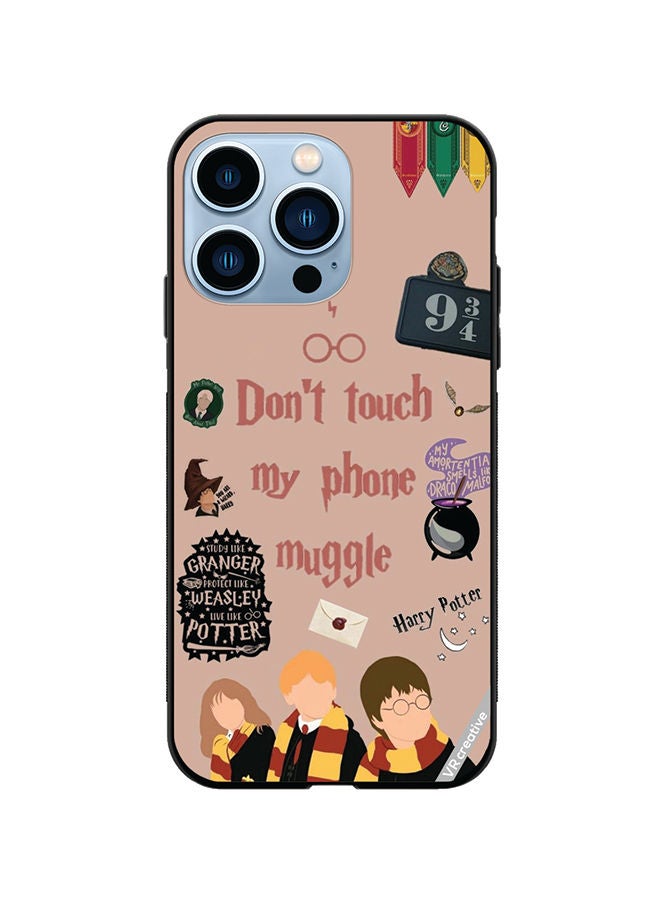 VR CREATIVE Protective Case Cover For Apple iPhone 13 Pro Dont Touch My Phone Muggle Design Multicolour - Image 1