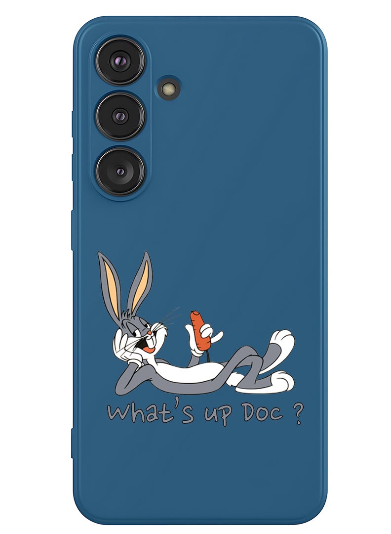 Theodor Protective Slim Fit Case Liquid Silicone Cover with Full Body Protection Anti-Scratch Shockproof Case For Samsung Galaxy S25 Plus (Blue) - Whats up Doc - Image 1