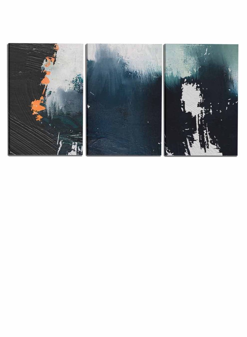 لوحة طقم من ٣ لوحات كانفاس على إطار خشبي، تصميم رسم تجريدي، للمنزل، غرفة المعيشة، المكتب، الديكور - Image 4