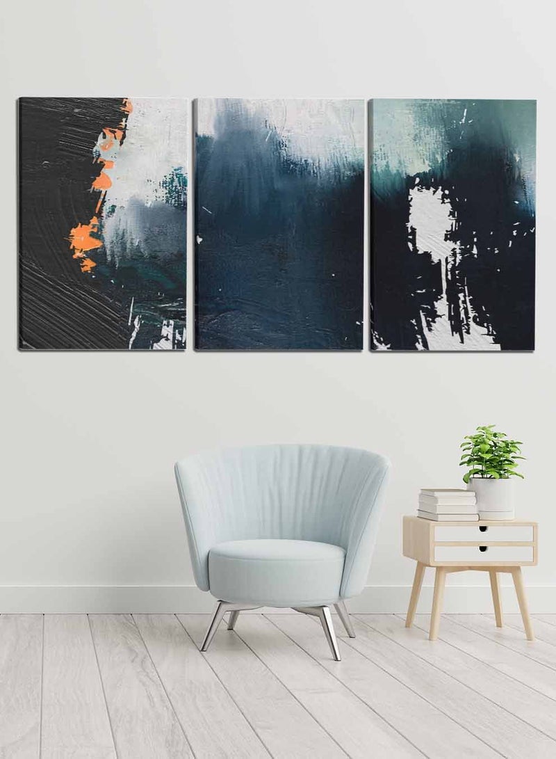 لوحة طقم من ٣ لوحات كانفاس على إطار خشبي، تصميم رسم تجريدي، للمنزل، غرفة المعيشة، المكتب، الديكور - Image 3