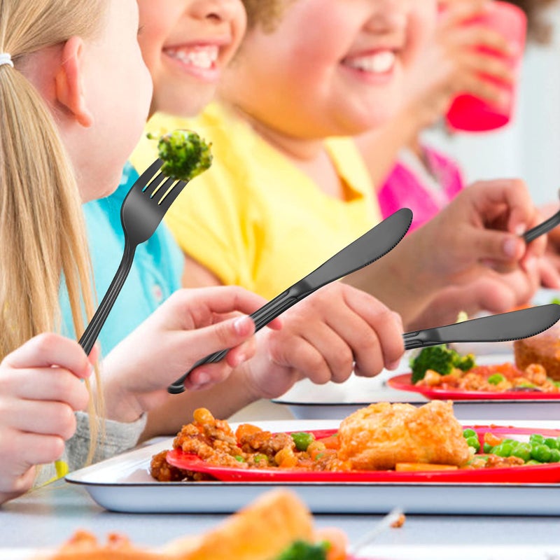 LIANYU 15-Piece Black Kids Silverware Set, Stainless Steel Toddler Utensils Flatware Set, Child Cutlery Tableware Set for 5, Include knife Fork Spoon, Mirror Finished, Dishwasher Safe - Image 4