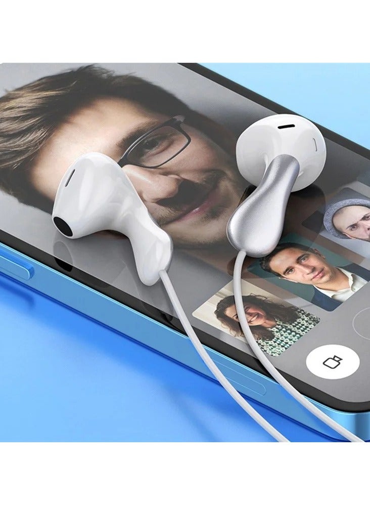 Celebrat Celebrat G29 Wired Stereo Sound Earphones With Microphone And Controller Button Pure And Lossless Audio Quality And Clarity In Calls Fits Various Smart Devices 3.5 mm Audio Pin - White  - Image 2